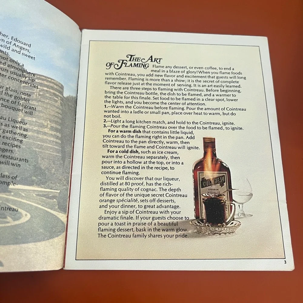 Vintage Cointreau Secrets of Flaming Desserts Recipe Booklet French Cookbook